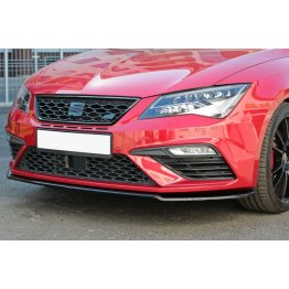 Накладка сплиттер на передний бампер Вар2 на Seat III Cupra рестайл